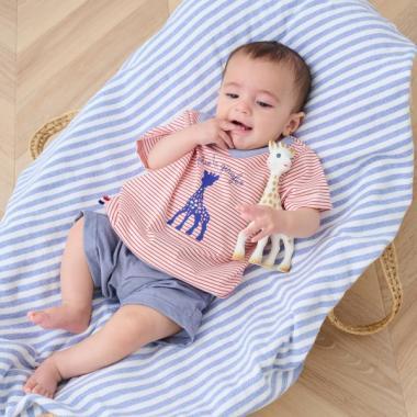 印花條紋短袖套裝