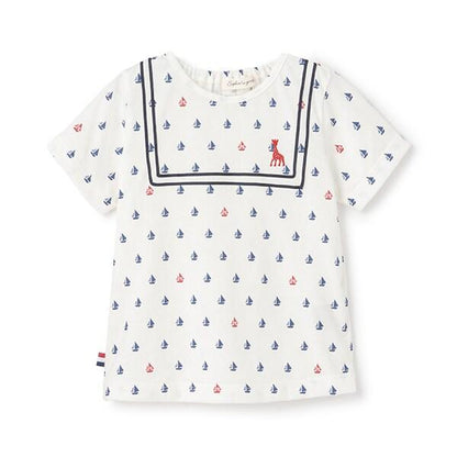 帆船印花短袖T恤