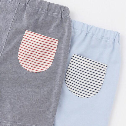 印花條紋短袖套裝