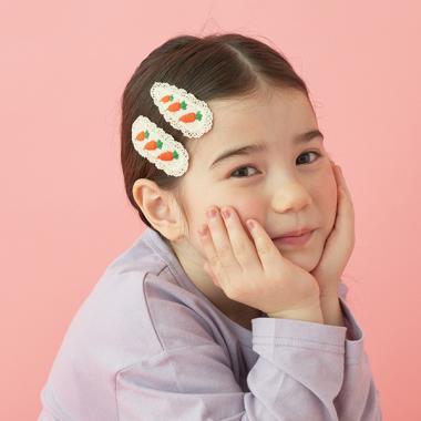 水果刺繡髮夾2件套