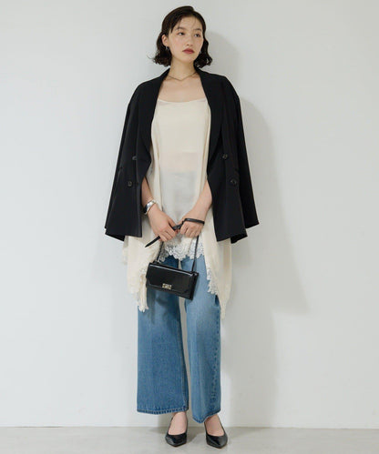 中高腰中筋喇叭牛仔褲