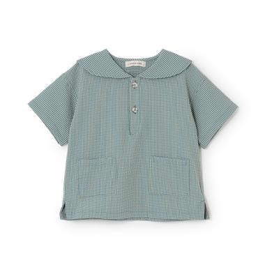格子水手領襯衫