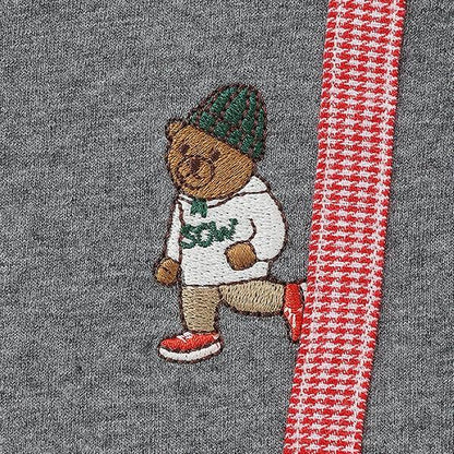 【人氣商品】【直營店無售】小熊刺繡吊帶長袖T恤