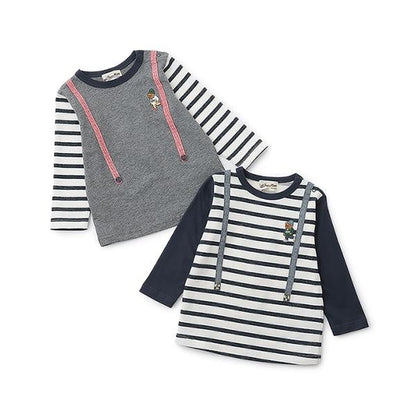 【人氣商品】【直營店無售】小熊刺繡吊帶長袖T恤