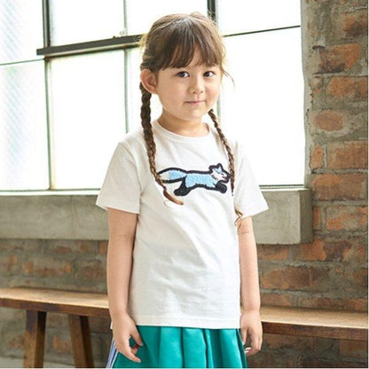 【the FOX】【防汙加工】毛圈繡貼布短袖T恤