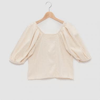 【LADIES】泡泡袖牛仔長款上衣