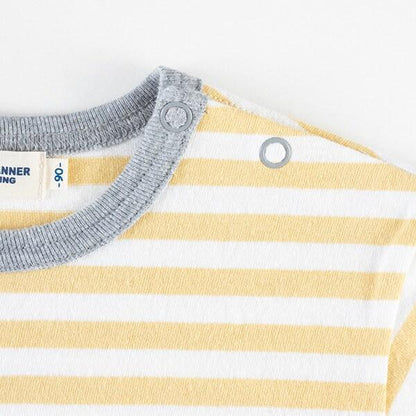 汽車印花貼布條紋T恤（80～90）