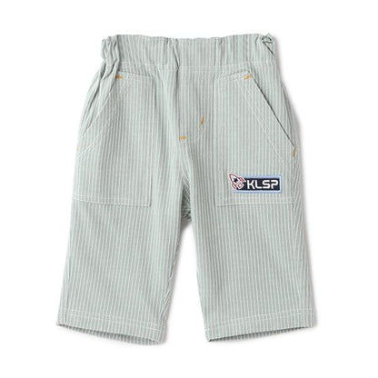 單點刺繡條紋六分褲