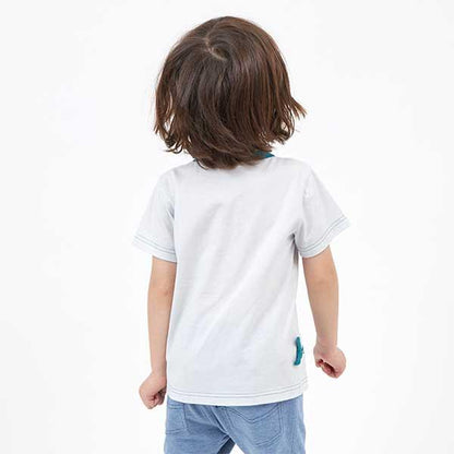 鯊魚圖案短袖T恤（100～130）