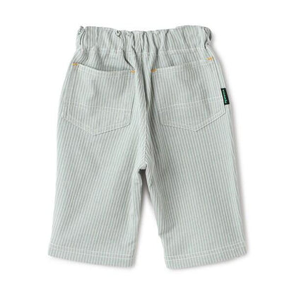 單點刺繡條紋六分褲