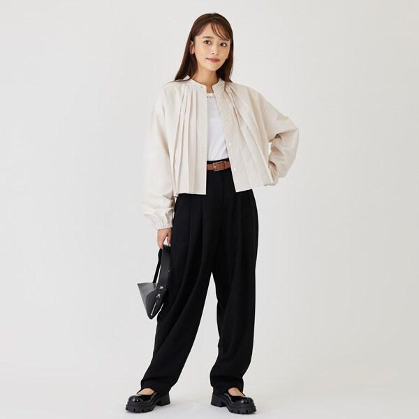 【LADIES】【AJUGA.】褶皺長褲（成人尺碼）