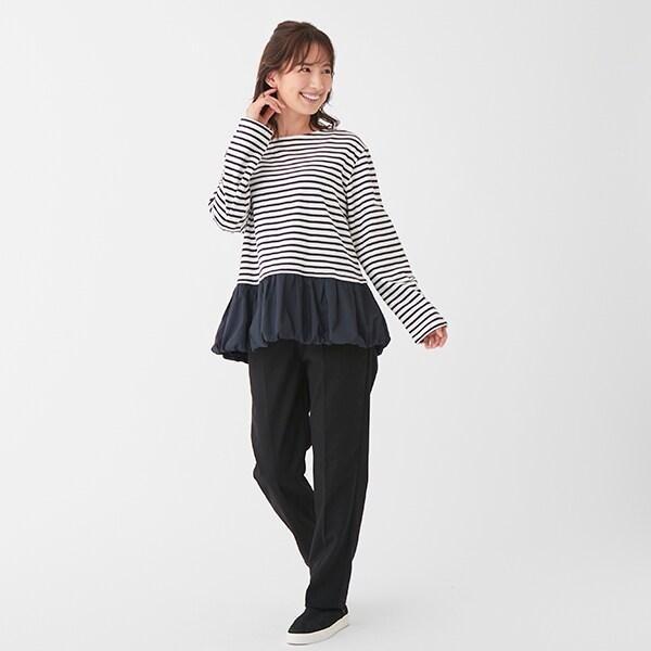 【LADIES】【AJUGA.】褶皺長褲（成人尺碼）