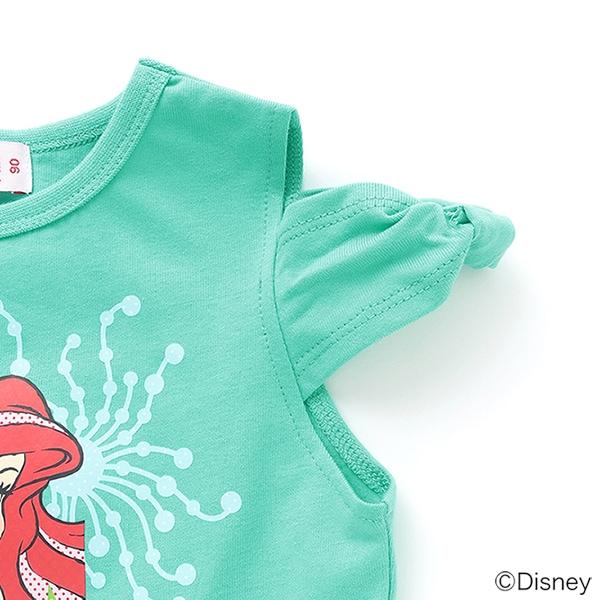 防汙防潑水《迪士尼》公主蝴蝶結袖一字肩T恤