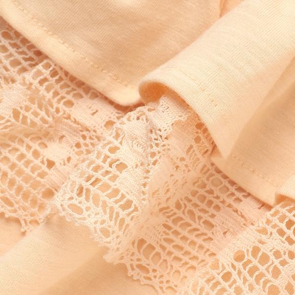 【接觸冷感/リンク】一字肩蕾絲T恤（青少年款）