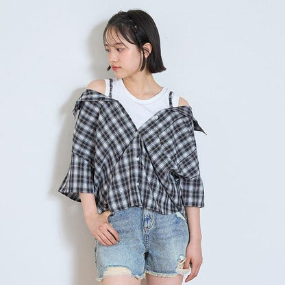 2WAY格紋襯衫套裝