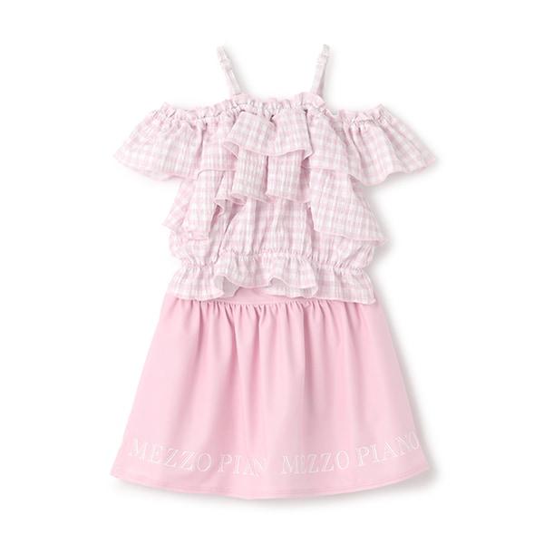 【SWIM】一字肩荷葉邊分體泳衣