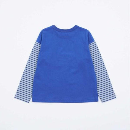 KPBOY 汽車圖案袖子條紋長袖T恤（80～140）