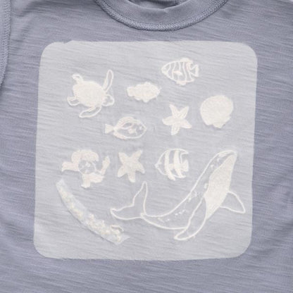 【接觸冷感】海洋刺繡短袖T恤（兒童尺碼）