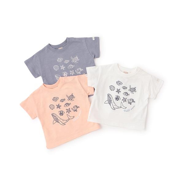 【接觸冷感】海洋刺繡短袖T恤（兒童尺碼）