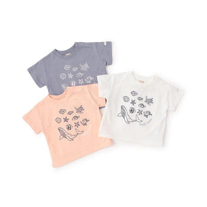 【接觸冷感】海洋刺繡短袖T恤（兒童尺碼）