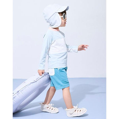 【SWIM】男童拼色套裝泳衣