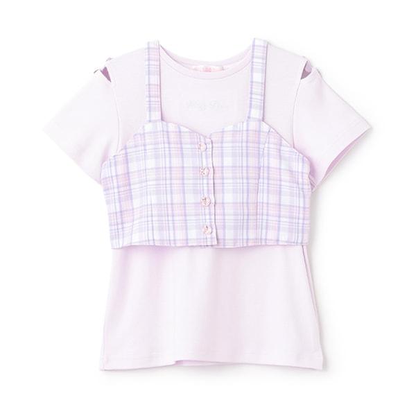 格紋吊帶背心&短袖T恤套裝