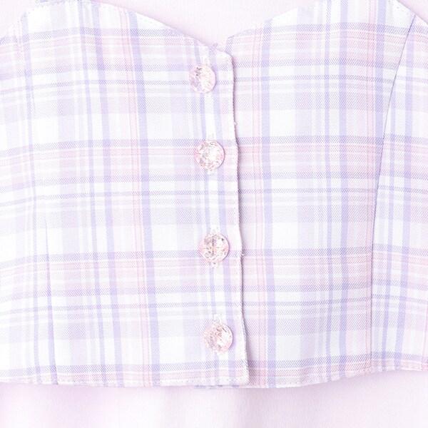 格紋吊帶背心&短袖T恤套裝