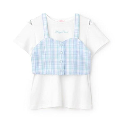 格紋吊帶背心&短袖T恤套裝