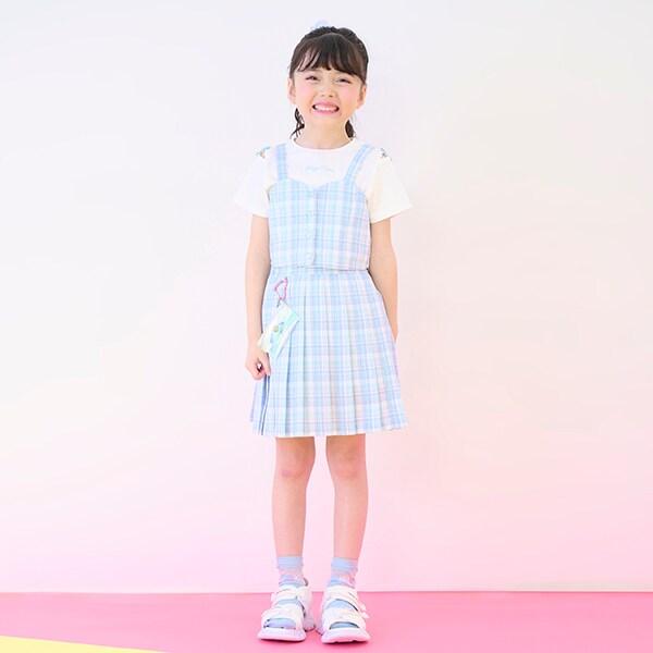 格紋吊帶背心&短袖T恤套裝