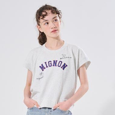 【AMI】塗鴉刺繡不對稱套頭衫