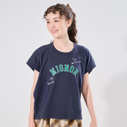 【AMI】塗鴉刺繡不對稱套頭衫