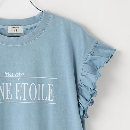 【AMI】袖部荷葉邊水洗T恤