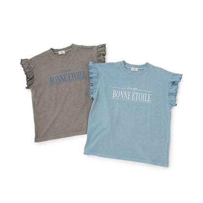 【AMI】袖部荷葉邊水洗T恤