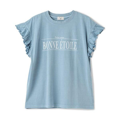 【AMI】袖部荷葉邊水洗T恤