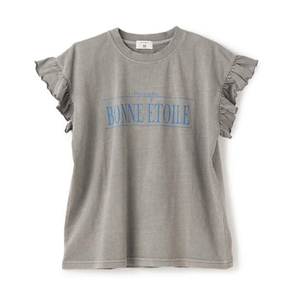 【AMI】袖部荷葉邊水洗T恤