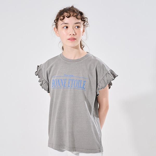 【AMI】袖部荷葉邊水洗T恤