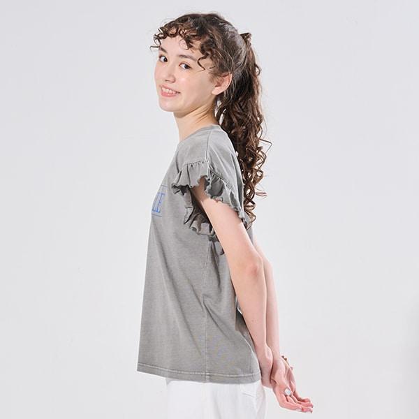 【AMI】袖部荷葉邊水洗T恤