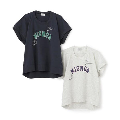 【AMI】塗鴉刺繡不對稱套頭衫