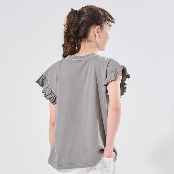 【AMI】袖部荷葉邊水洗T恤