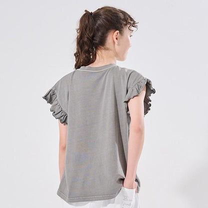 【AMI】袖部荷葉邊水洗T恤