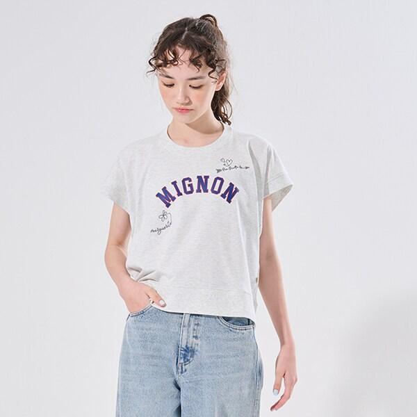 【AMI】塗鴉刺繡不對稱套頭衫