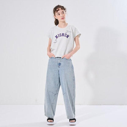 【AMI】塗鴉刺繡不對稱套頭衫