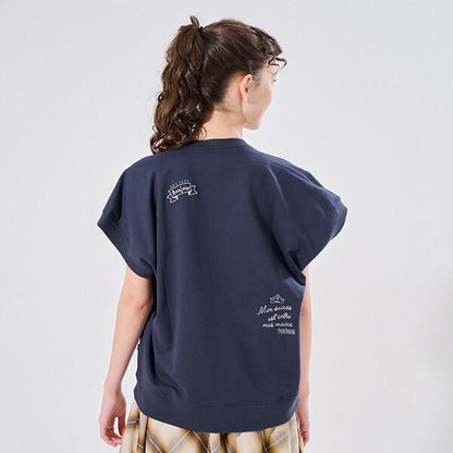 【AMI】塗鴉刺繡不對稱套頭衫