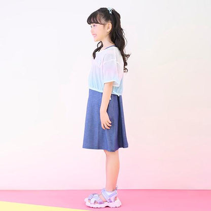 漸變網紗連衣裙套裝