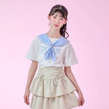 【接觸冷感】3WAY水手領T恤