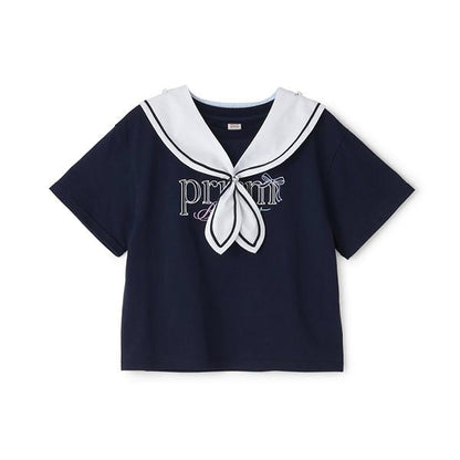 【接觸冷感】3WAY水手領T恤