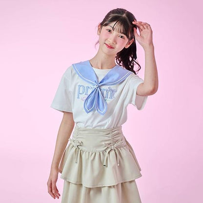 【接觸冷感】3WAY水手領T恤