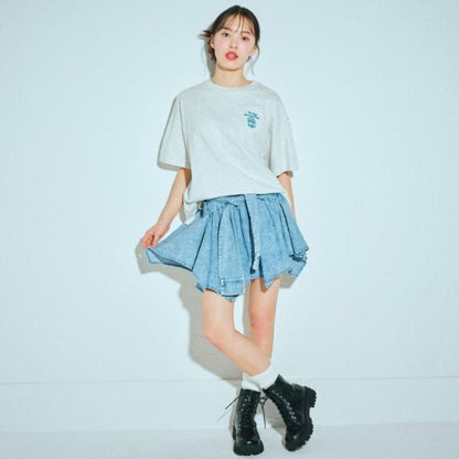 【接觸冷感/清涼】【100%純棉】爆米花印花T恤