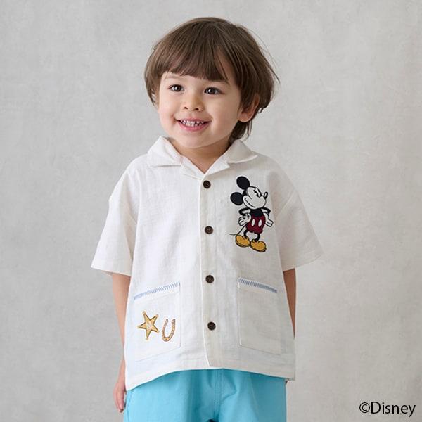 《迪士尼》開領短袖襯衫