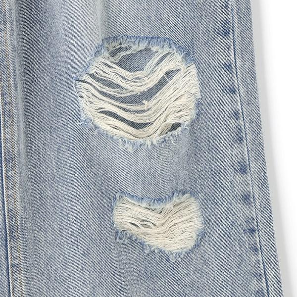 【LTXC】破洞牛仔寬腿褲